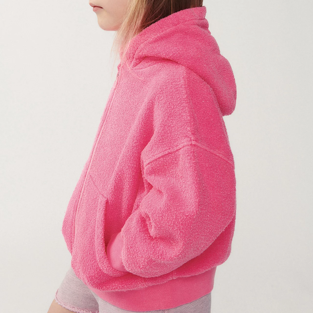 AMERICAN VINTAGE Bobypark Textured Hoodie - Fluorescent Acid Pink