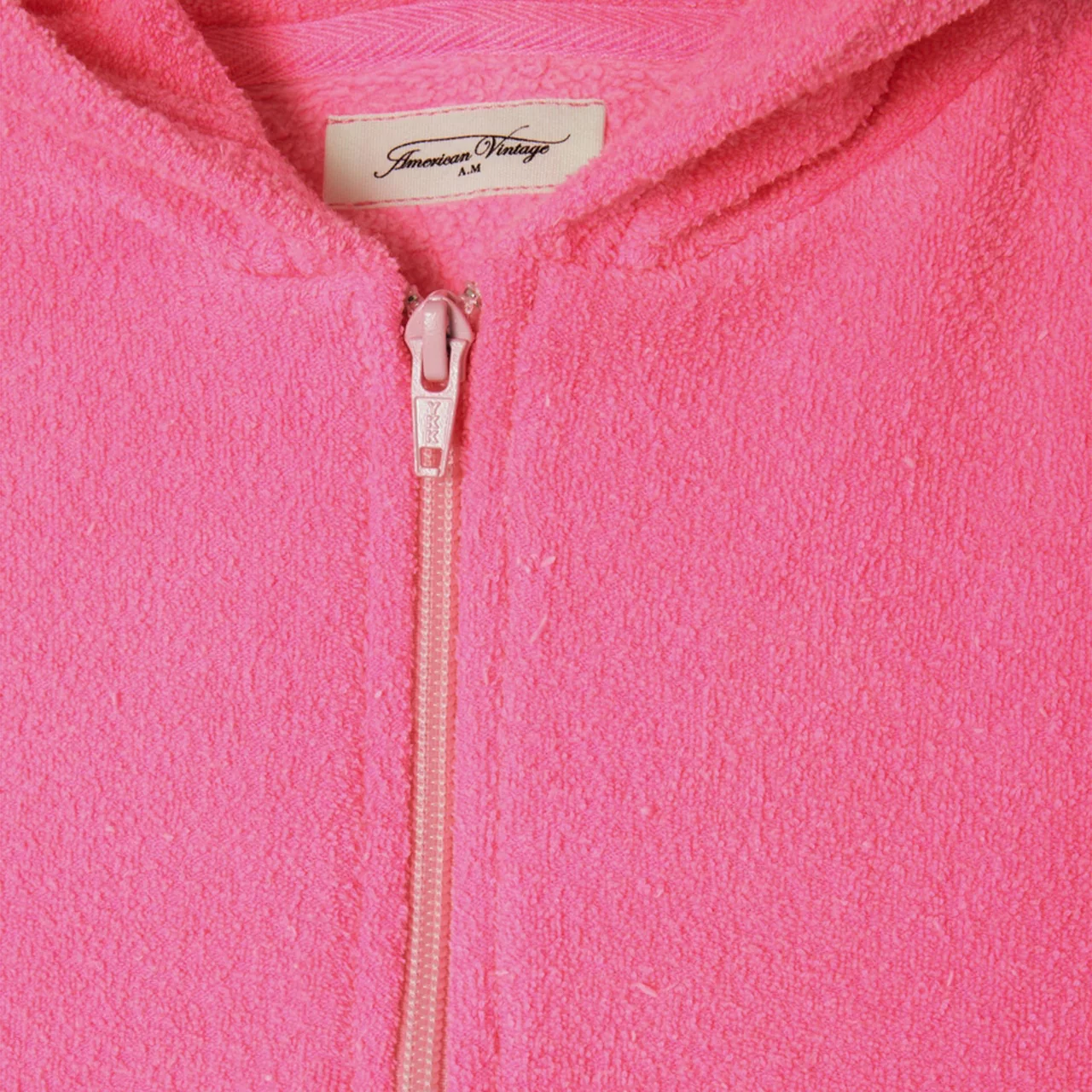 AMERICAN VINTAGE Bobypark Textured Hoodie - Fluorescent Acid Pink