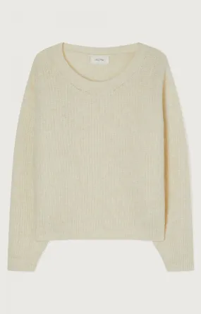 American Vintage EAST Crew Neck Sweater in Mother of Pearl Melange 