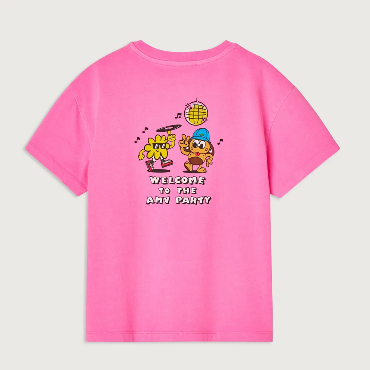 AMERICAN VINTAGE Fizvalley Printed Logo T-Shirt - Fluorescent Pink