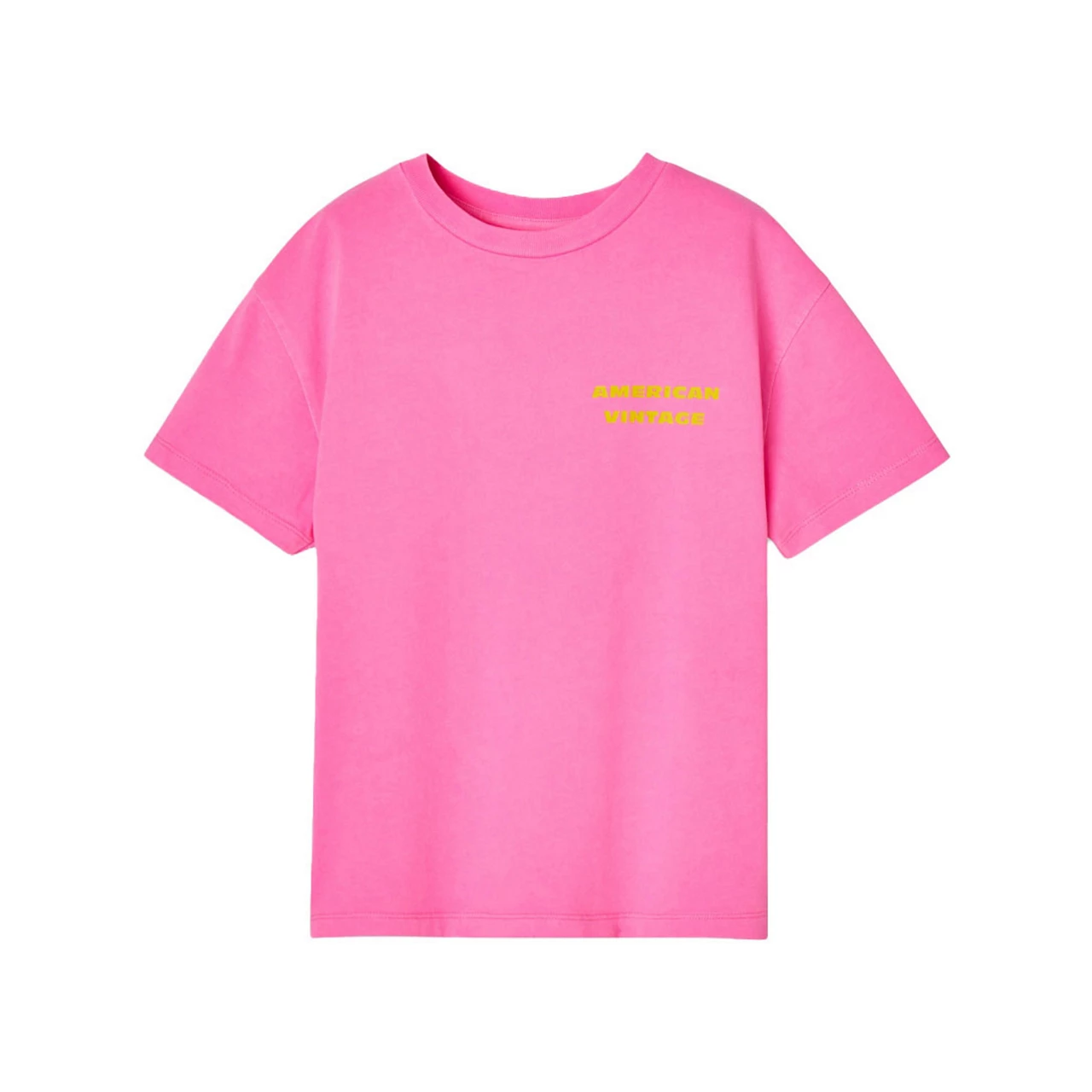 AMERICAN VINTAGE Fizvalley Printed Logo T-Shirt - Fluorescent Pink