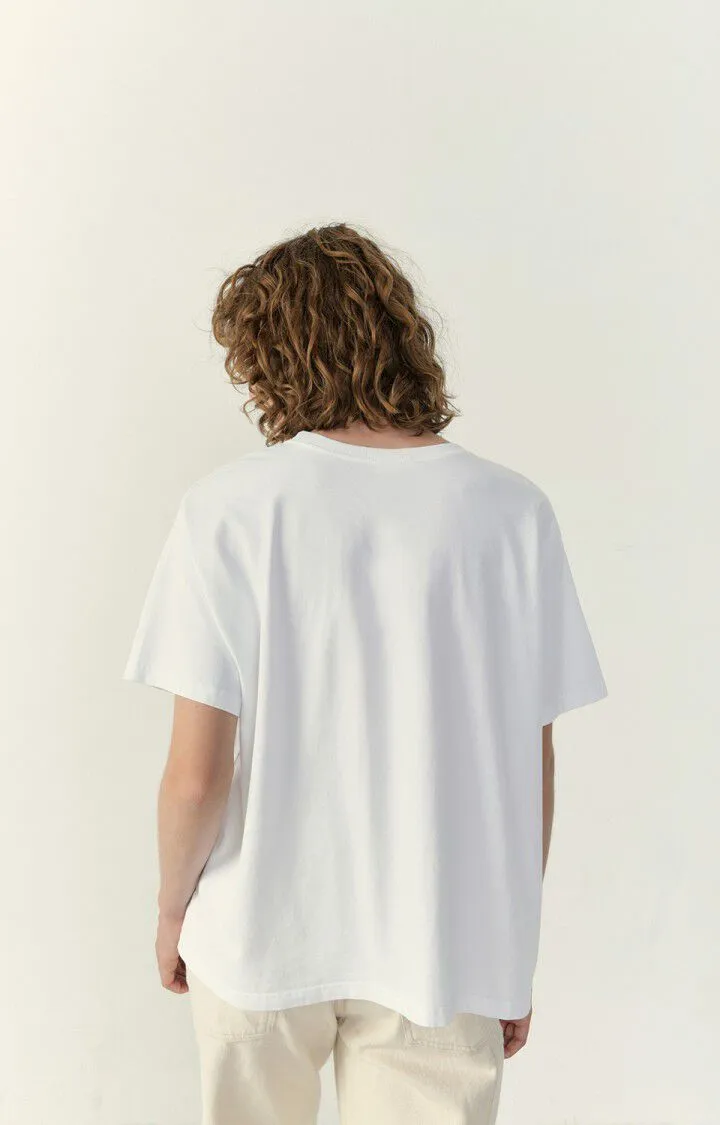 American Vintage FIZVALLEY Short Sleeve Crew Tee in White 