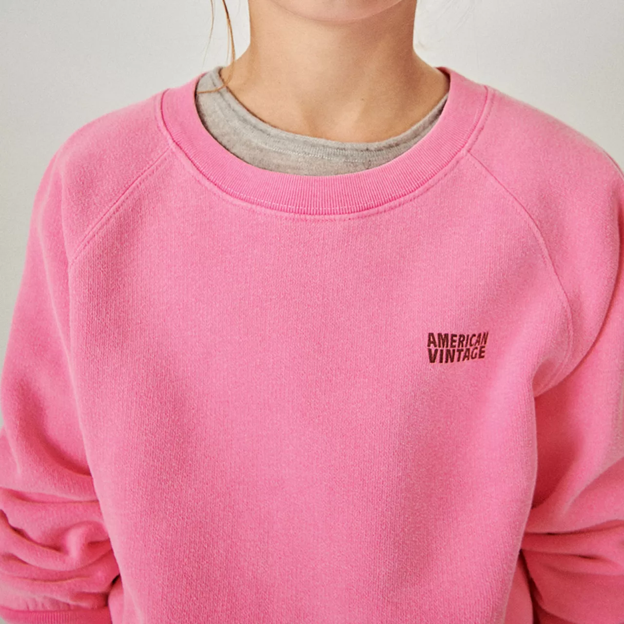 AMERICAN VINTAGE Izubird Logo Sweatshirt - Fluorescent Pink