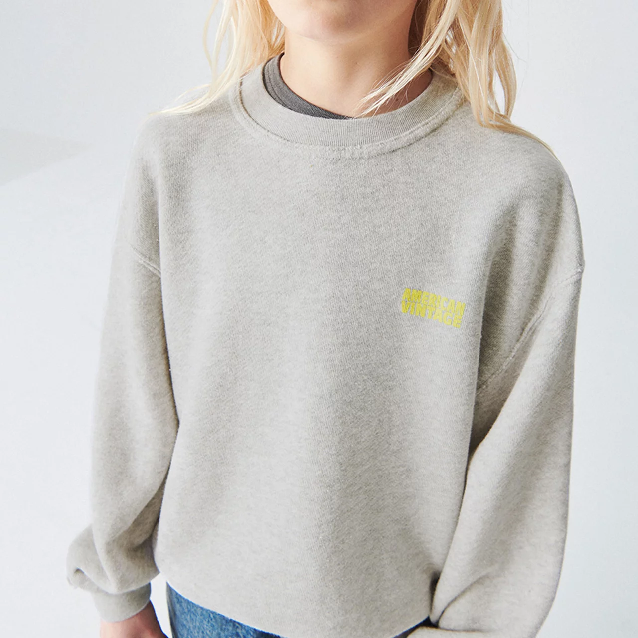 AMERICAN VINTAGE Kodytown Logo Sweatshirt - Light Grey