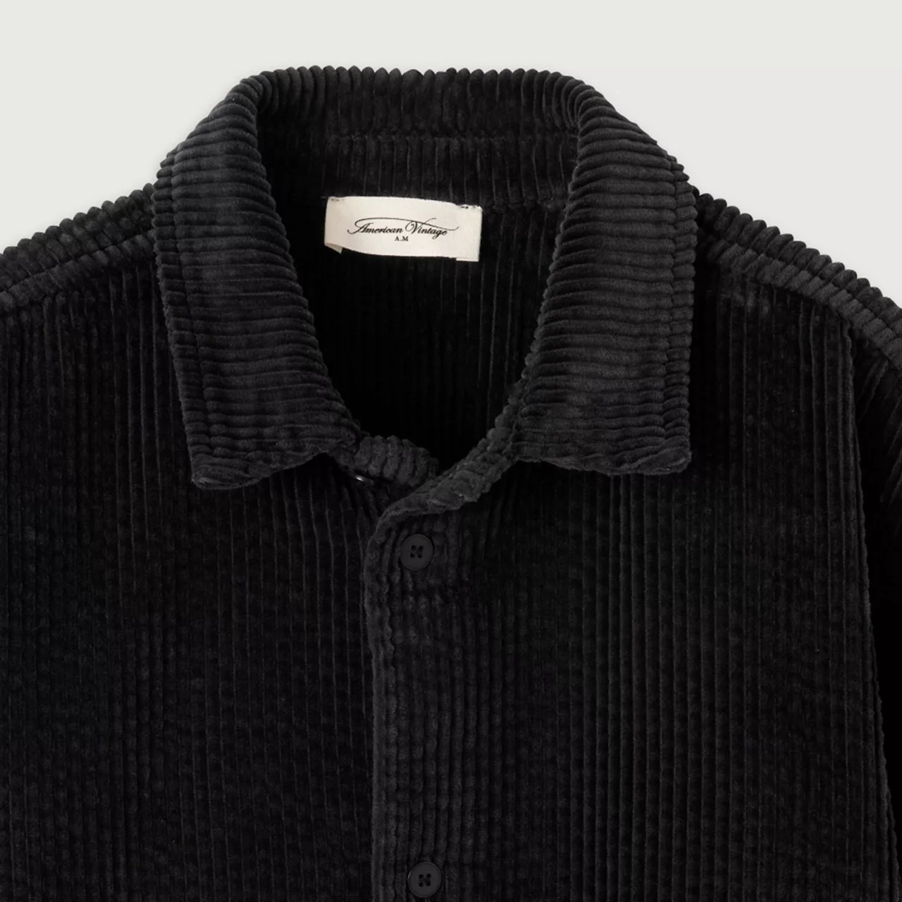 AMERICAN VINTAGE Padow Textured Overshirt - Charcoal