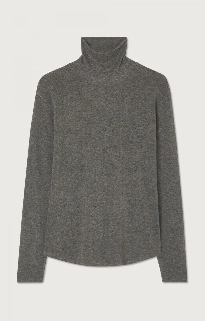 American Vintage VEDINY Turtleneck in Charcoal Melange 