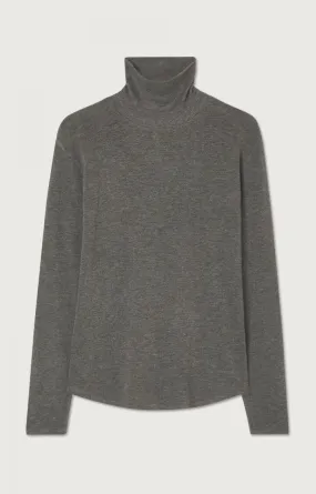 American Vintage VEDINY Turtleneck in Charcoal Melange 