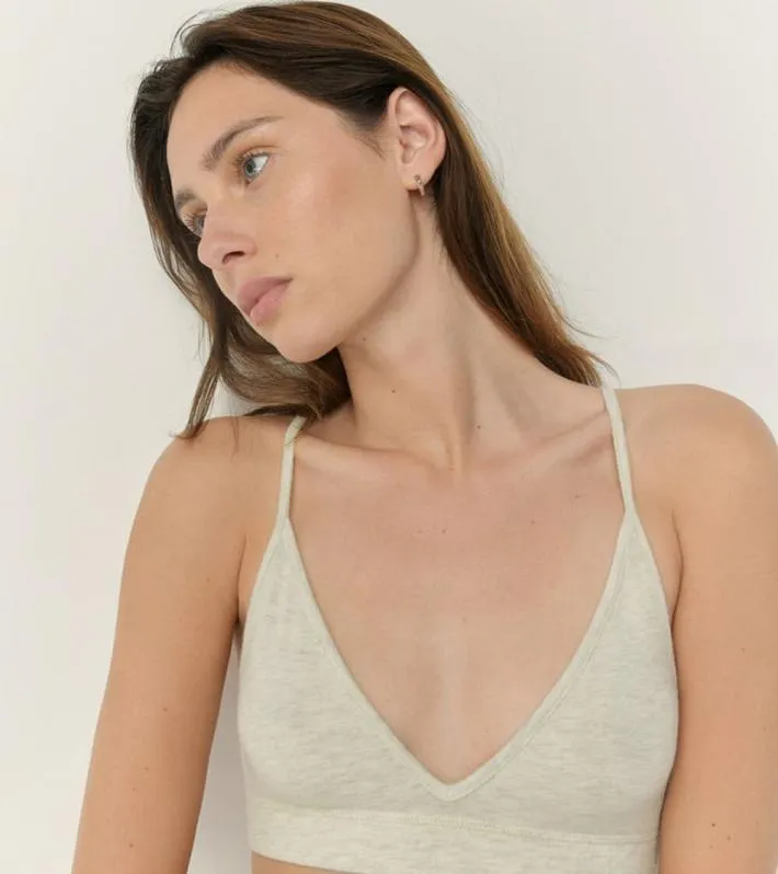 American Vintage YPAWOOD Bralette in Heather Grey 