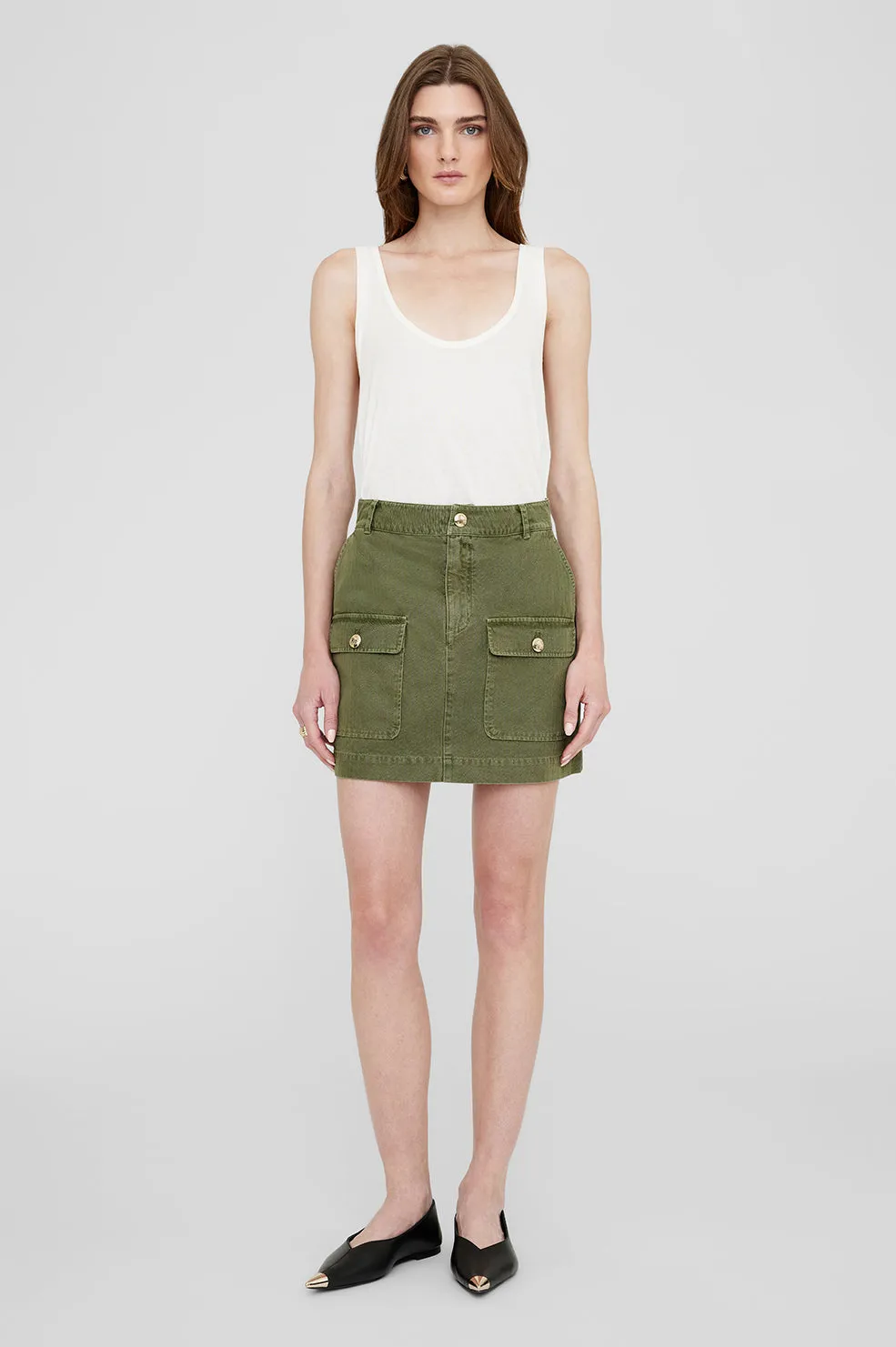  Anine Bing      Aliza Skirt - Army Green 