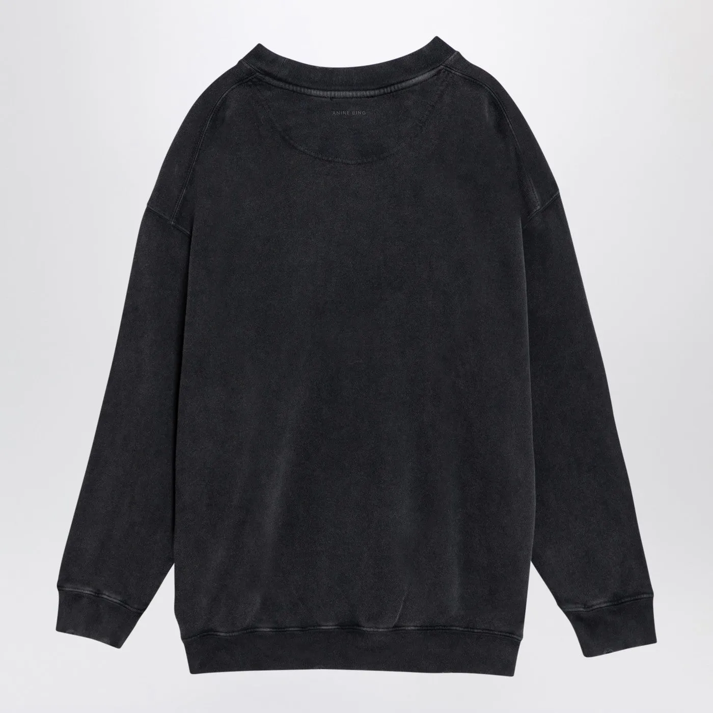 Anine Bing    Anine Bing Black Washed Sweatshirt With Logo Print