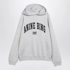 Anine Bing    Anine Bing Grey Hooded Sweatshirt With Logo Print