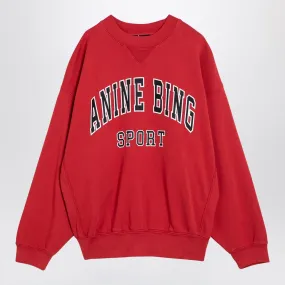 Anine Bing    Anine Bing Red Crewneck Sweatshirt With Logo Print