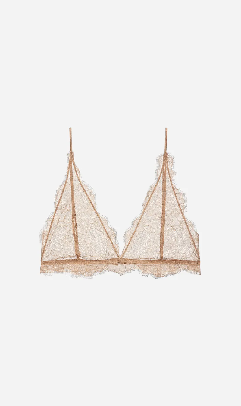  Anine Bing      Delicate Lace Bra - Camel 