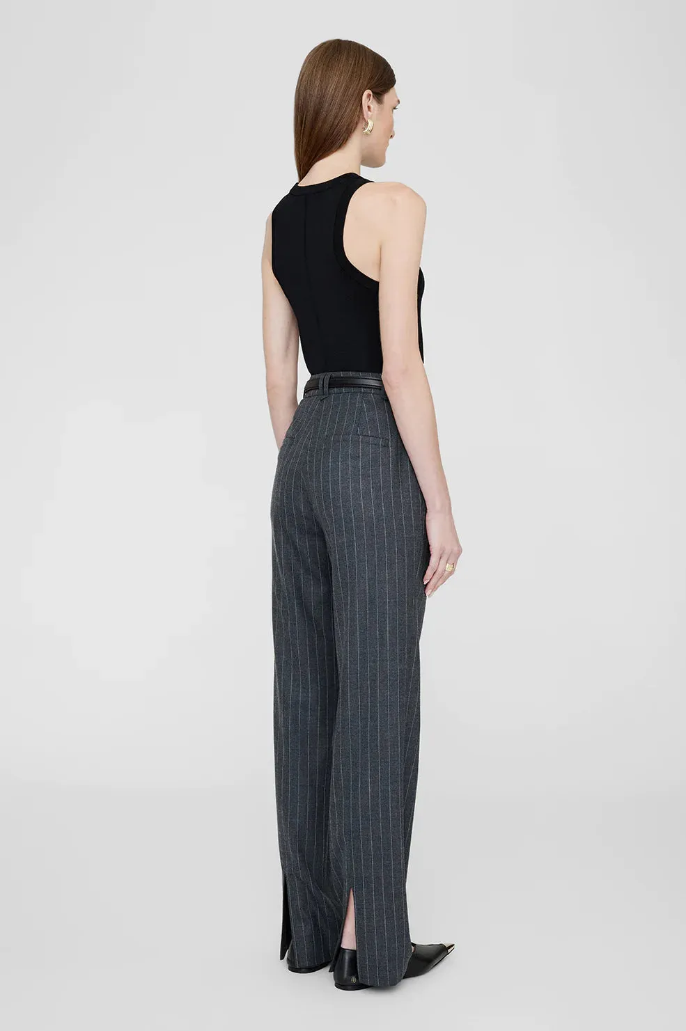 Anine Bing Drew Pant - Grey Pinstripe