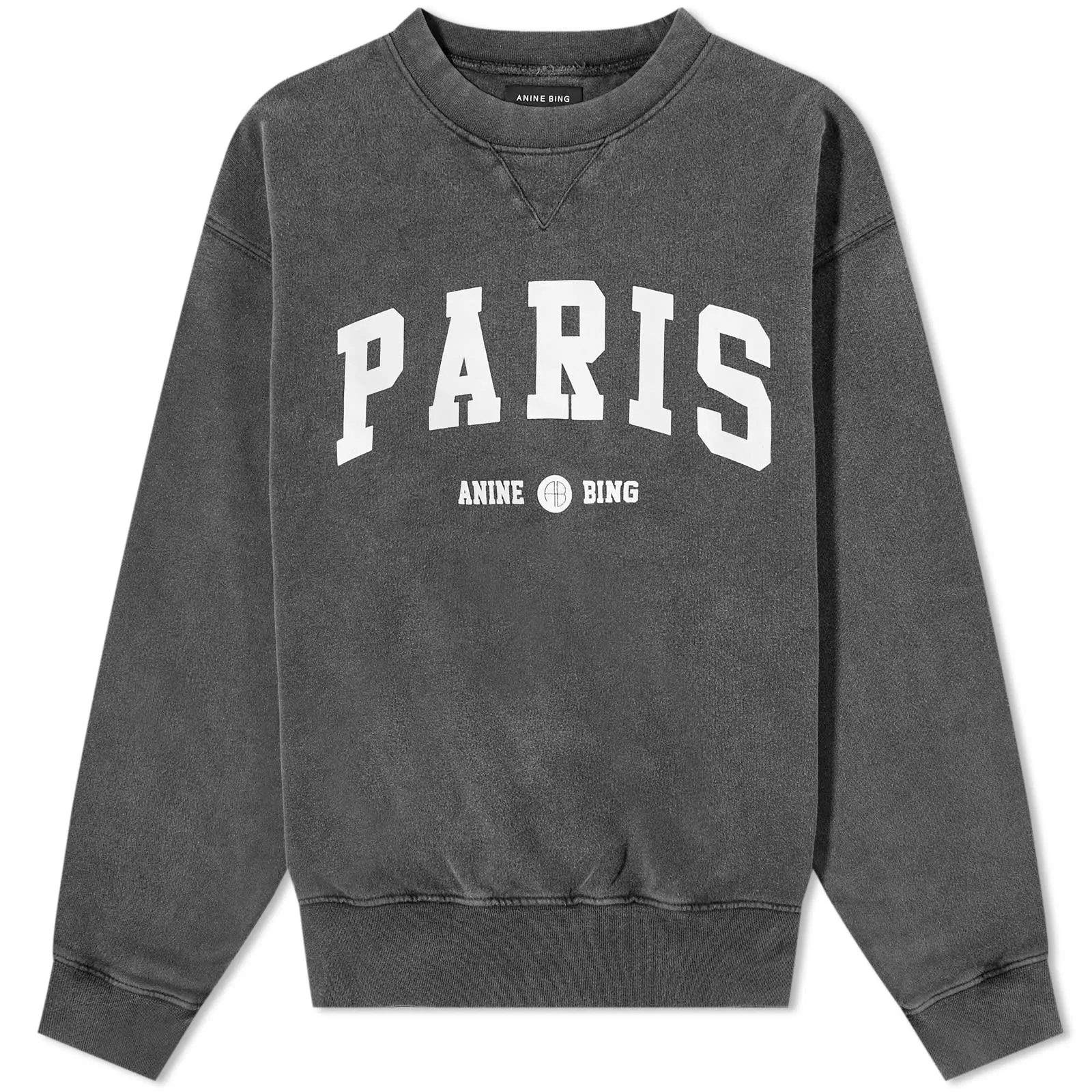 Anine Bing Ramona University Paris Crew SweatWashed Black