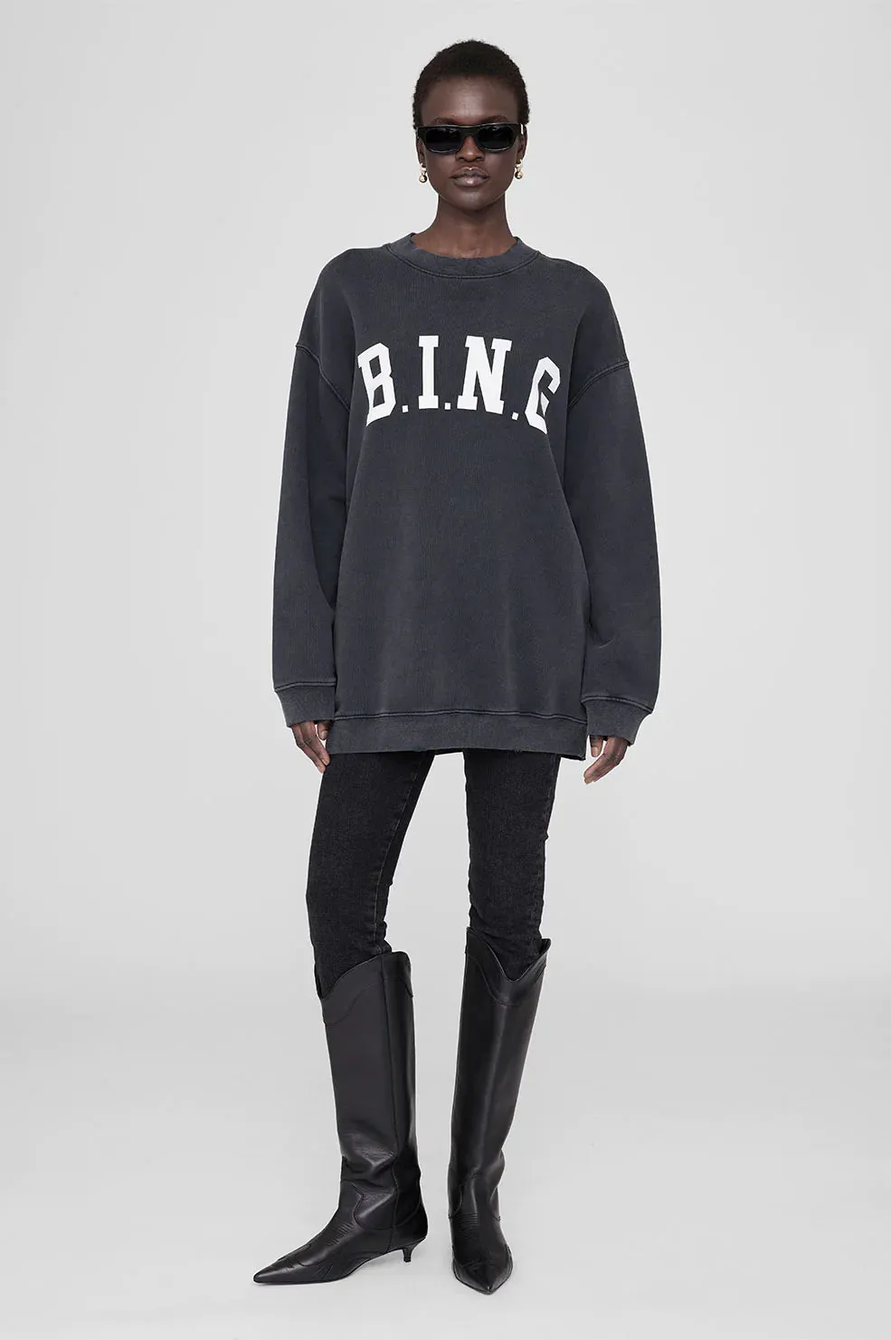 Anine Bing Tyler Sweatshirt Bing - Washed Black