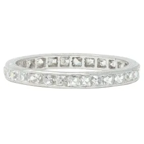 Art Deco 1.16 CTW French Cut Diamond Platinum Orange Blossom Eternity Band Ring