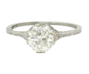 Art Deco 1.24 CTW Old European Diamond Orange Blossom Engagement Ring