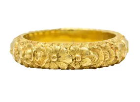 Art Nouveau 18 Karat Yellow Gold Orange Blossom Garland Antique Band Ring