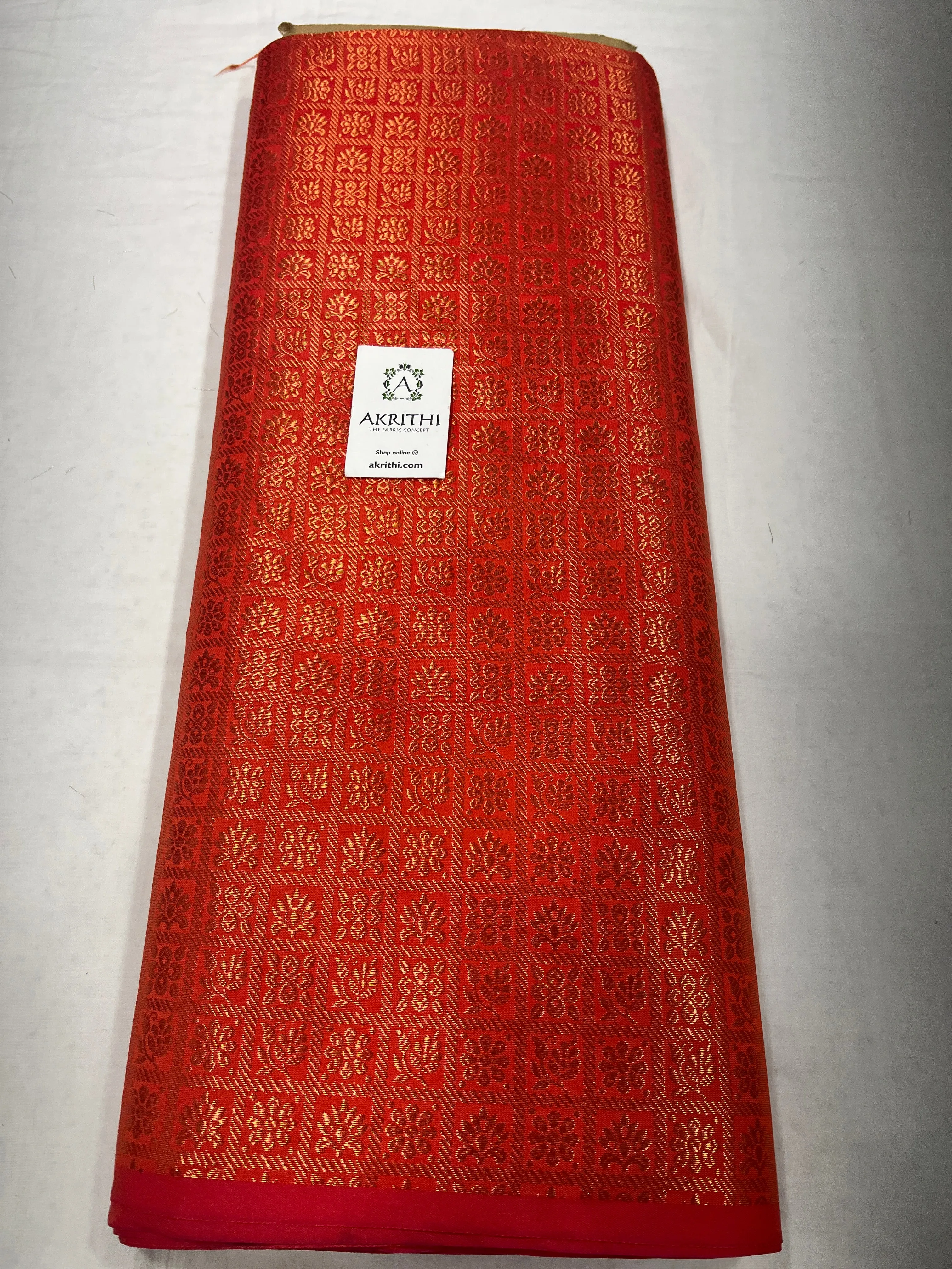 Banarasi brocade fabric with copper zari