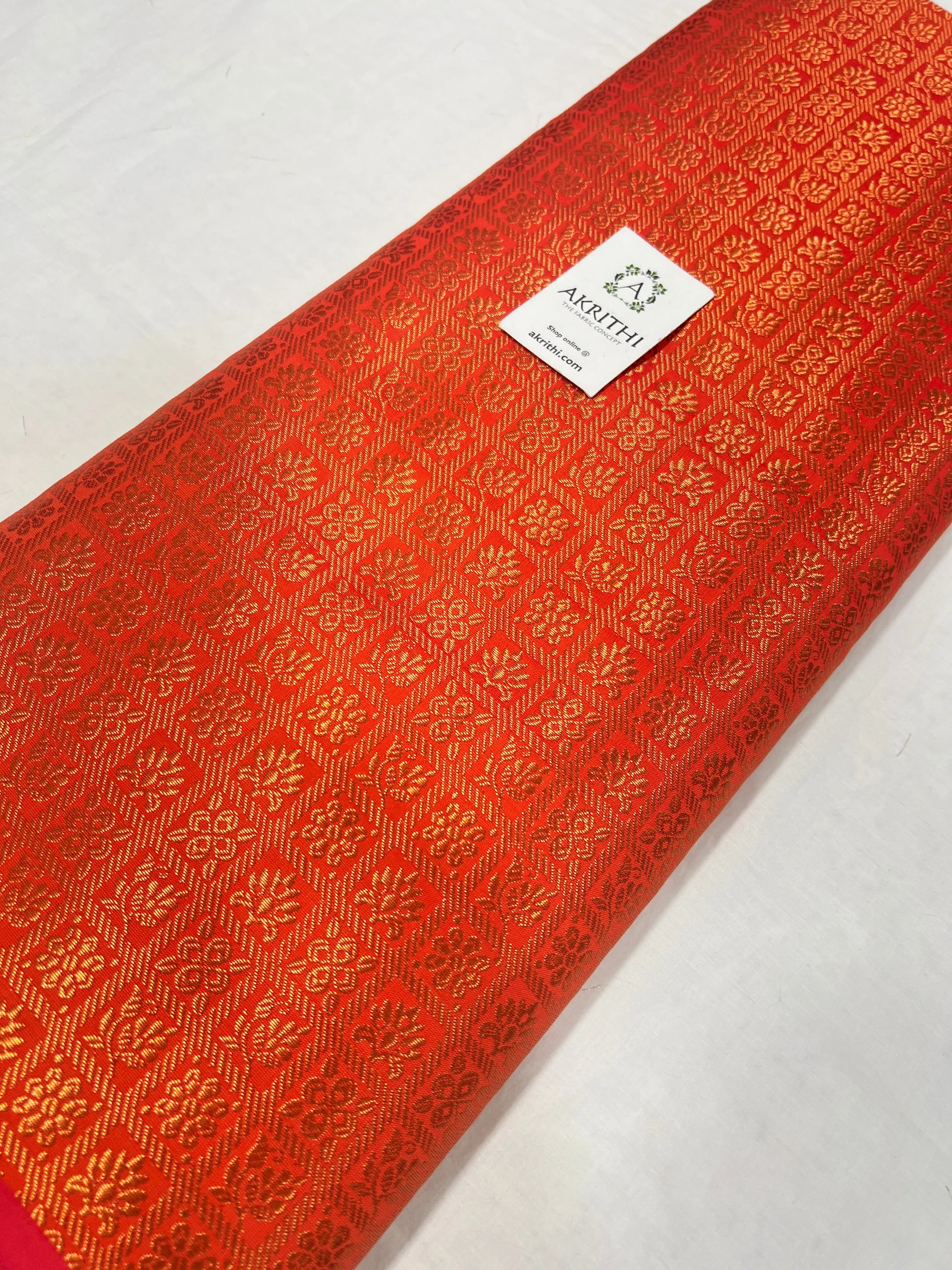 Banarasi brocade fabric with copper zari