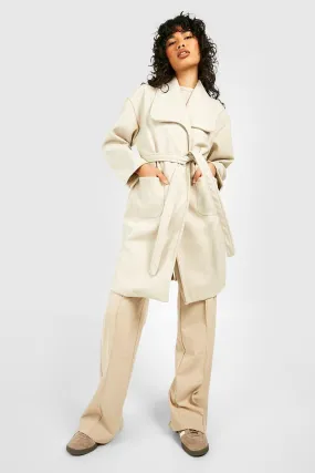 Belted Shawl Collar Coat