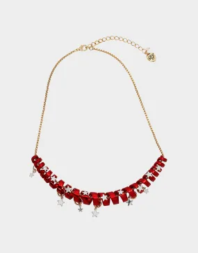 BETSEYS HOLIDAY COIL NECKLACE RED