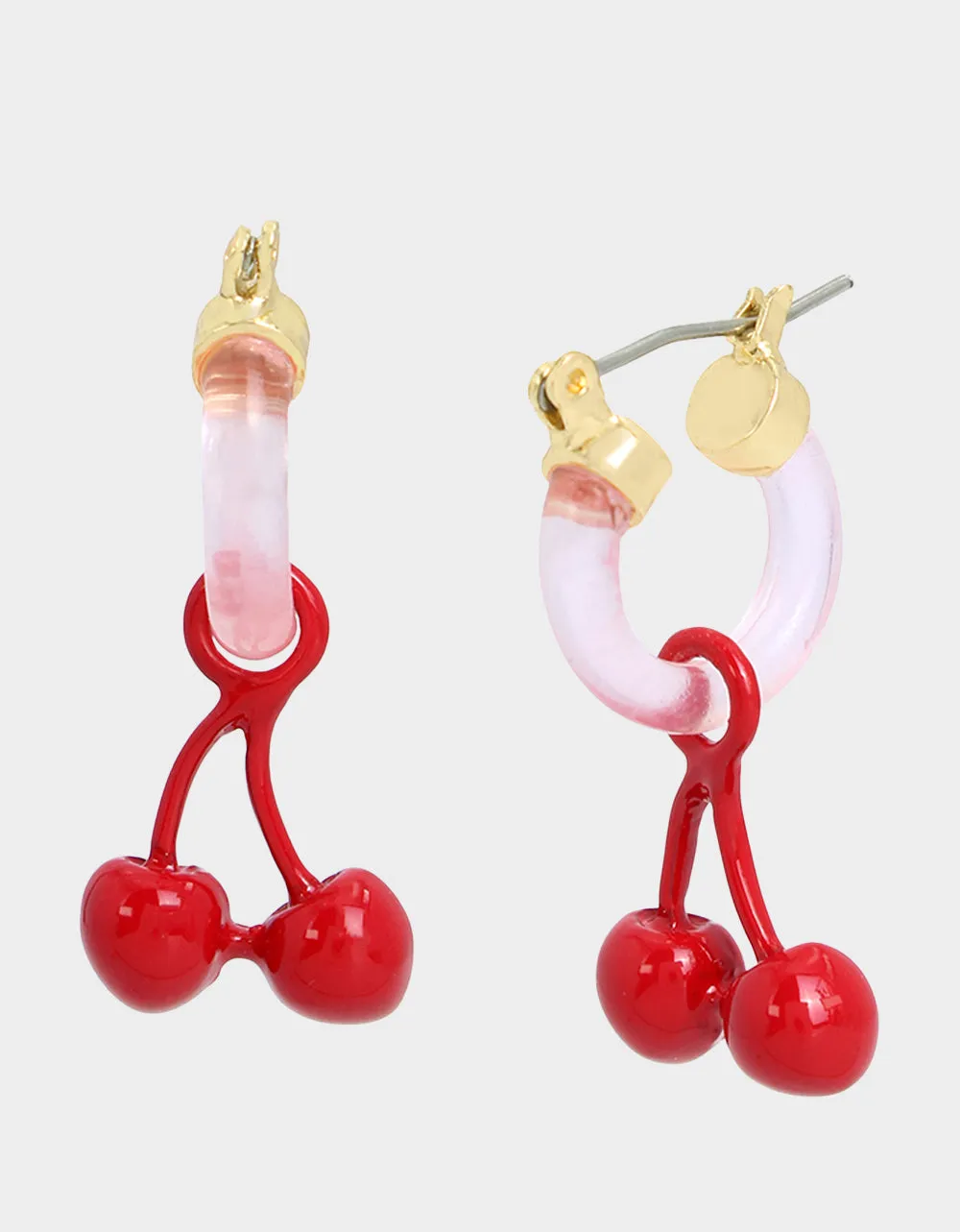 BETSEYS POOL PARTY CHERRY HUGGIE EARRINGS RED