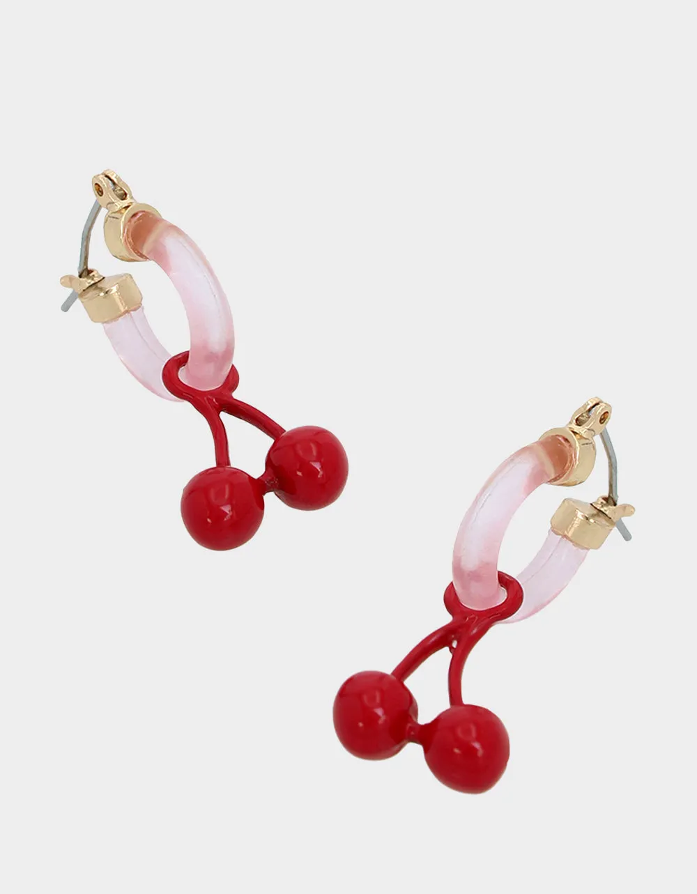 BETSEYS POOL PARTY CHERRY HUGGIE EARRINGS RED