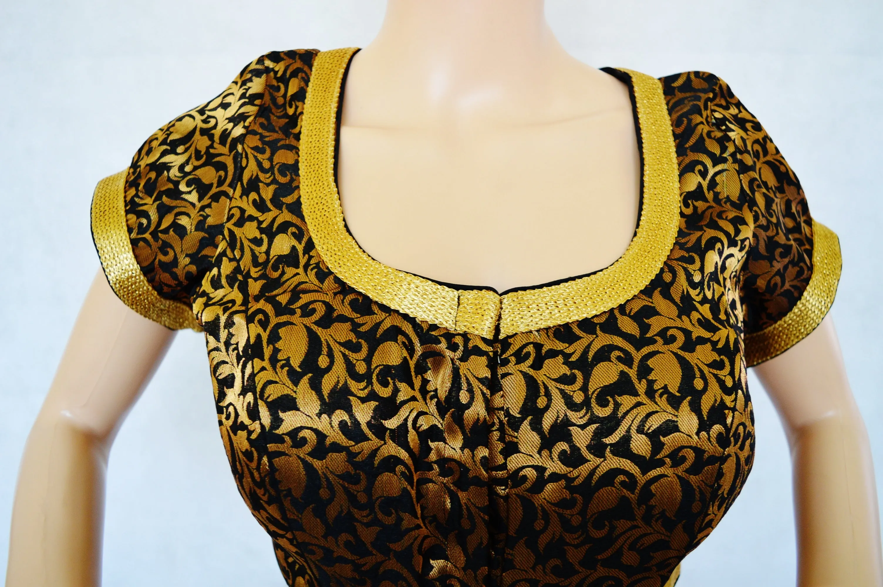 Black Brocade Blouse Size 40