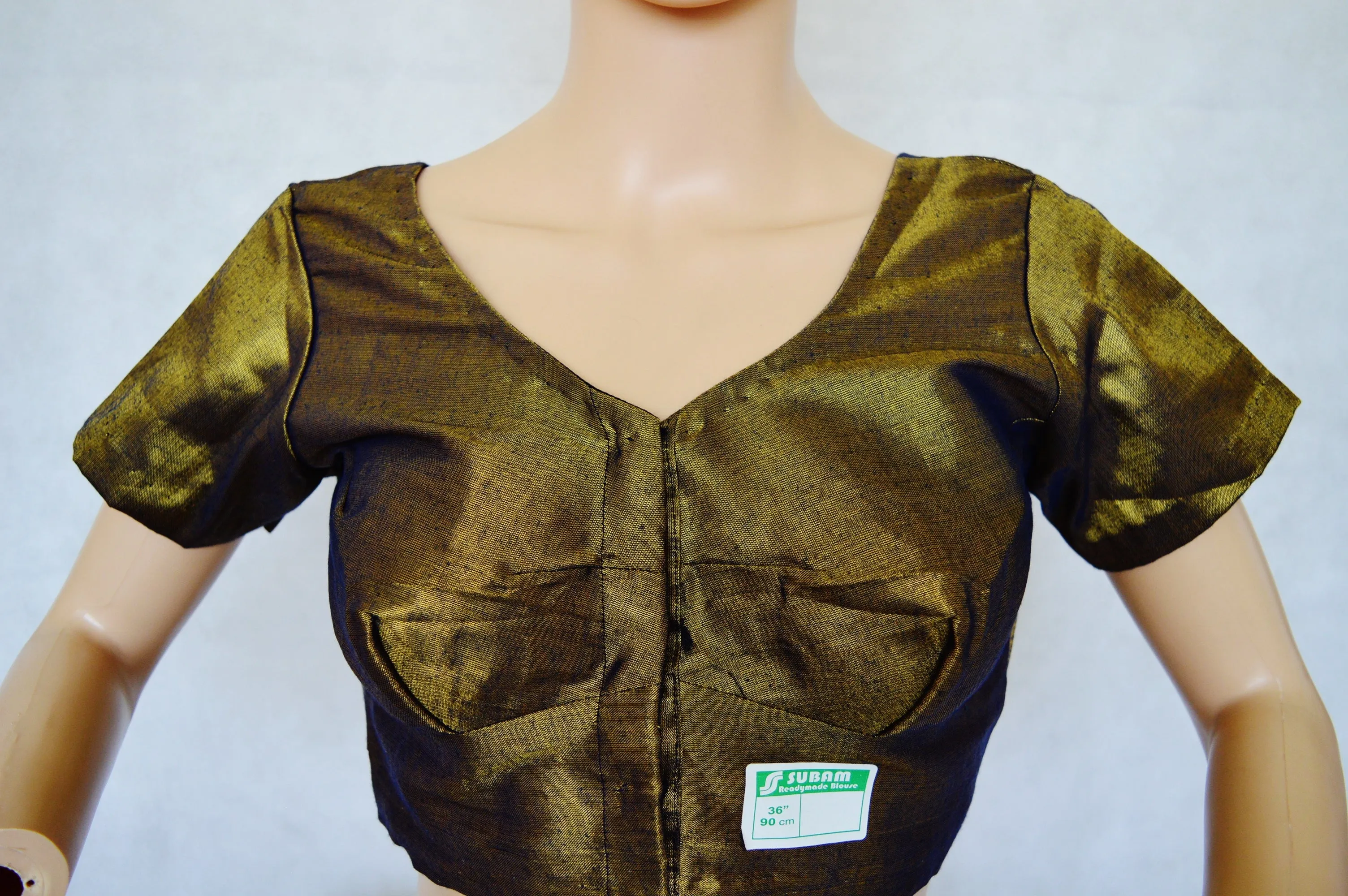 Black gold Brocade Blouse Size 36