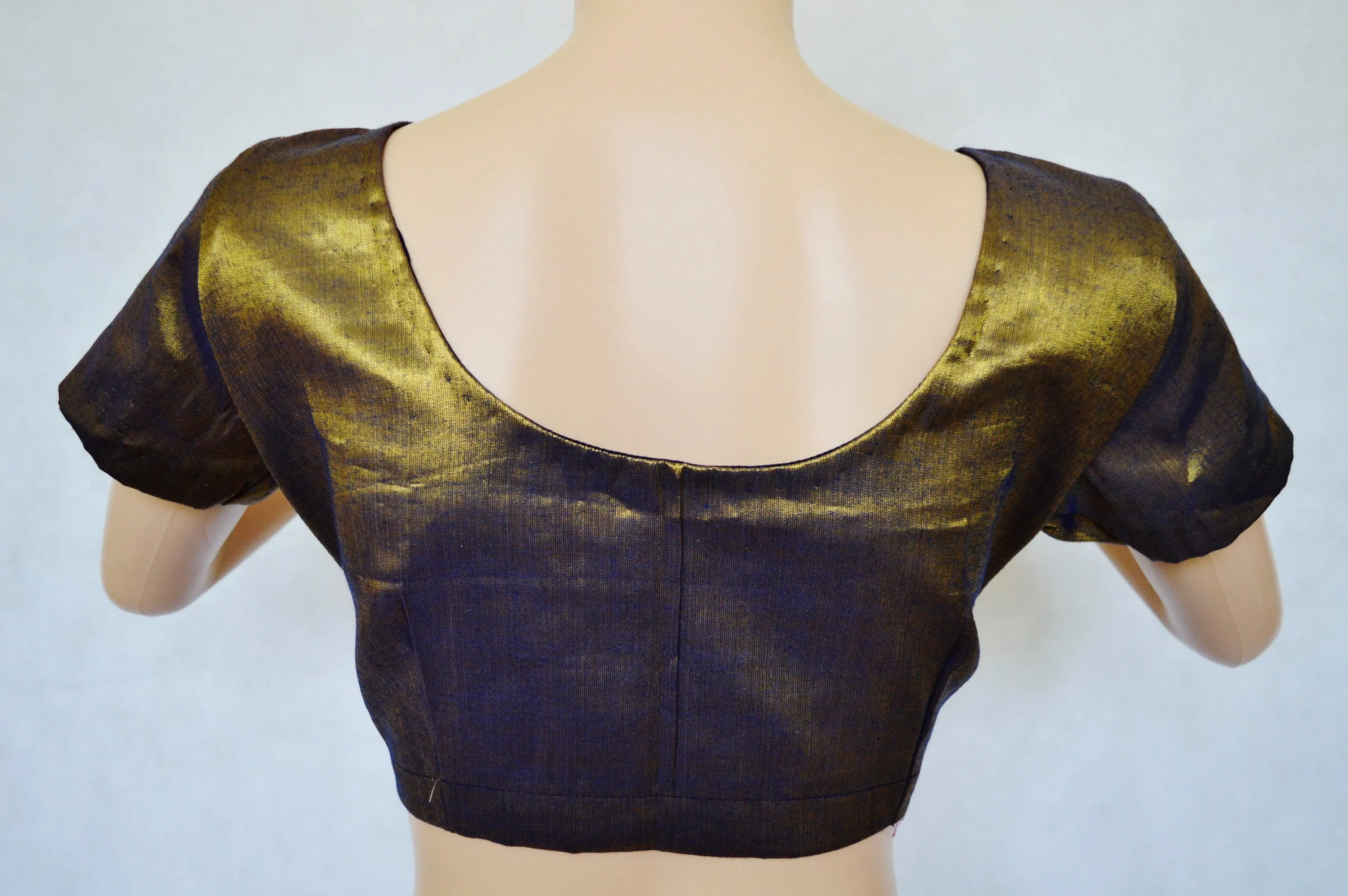 Black gold Brocade Blouse Size 36