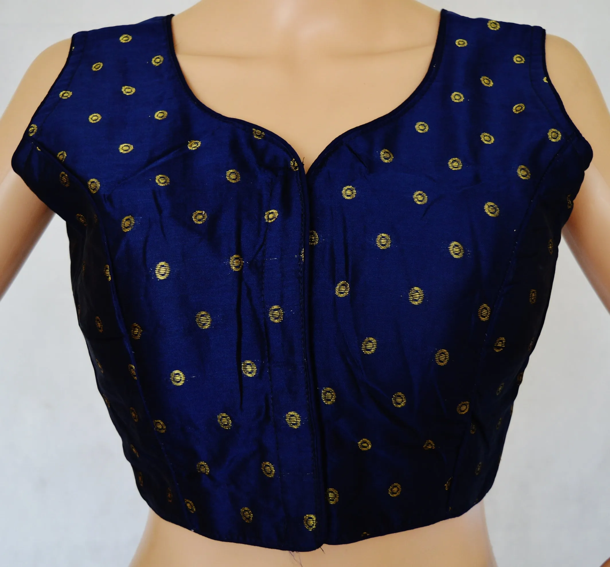 Blue Brocade Blouse Size 38