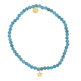 Blue Gemstone & Custom Charm Bracelet