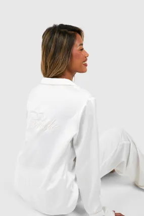 Bride Embroidered Long Sleeve Shirt & Pants Set