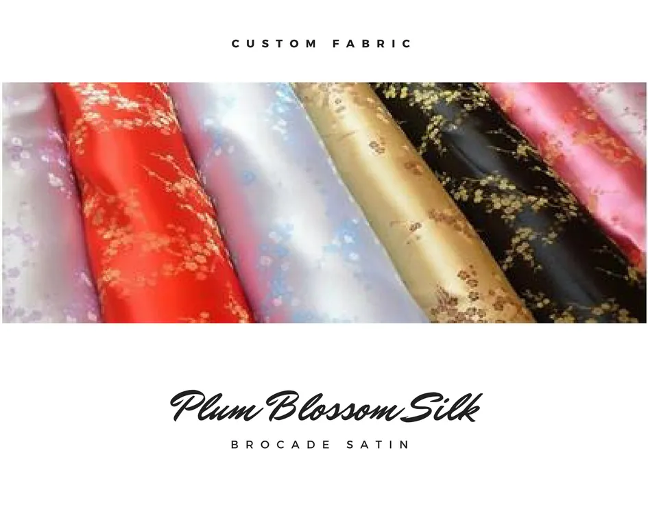 Brocade Plum Blossom Silk Satin Material