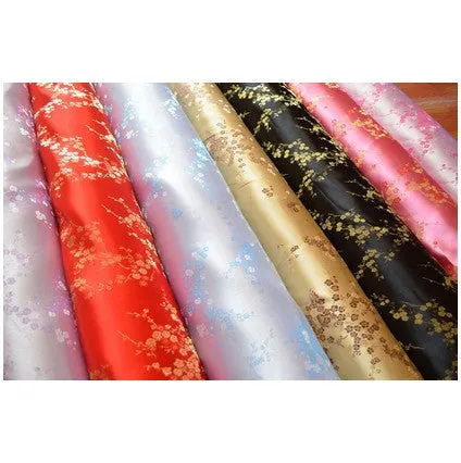 Brocade Plum Blossom Silk Satin Material