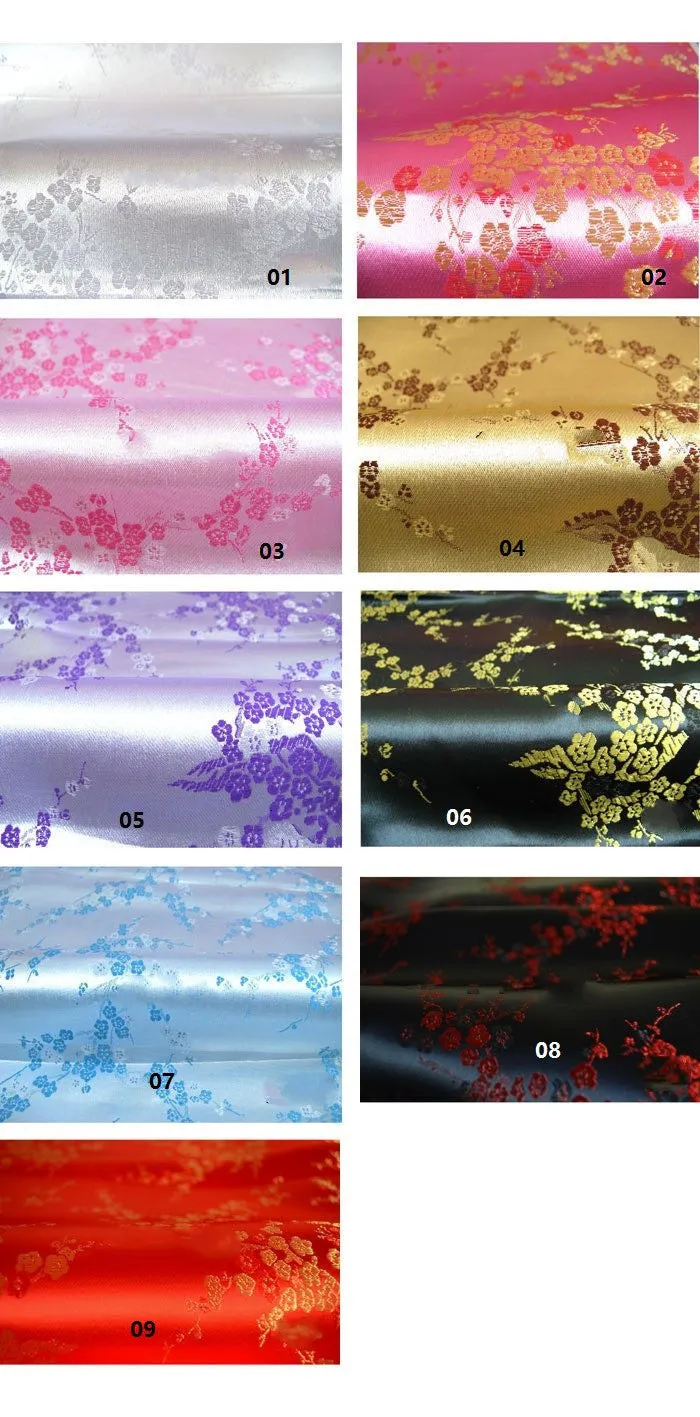 Brocade Plum Blossom Silk Satin Material