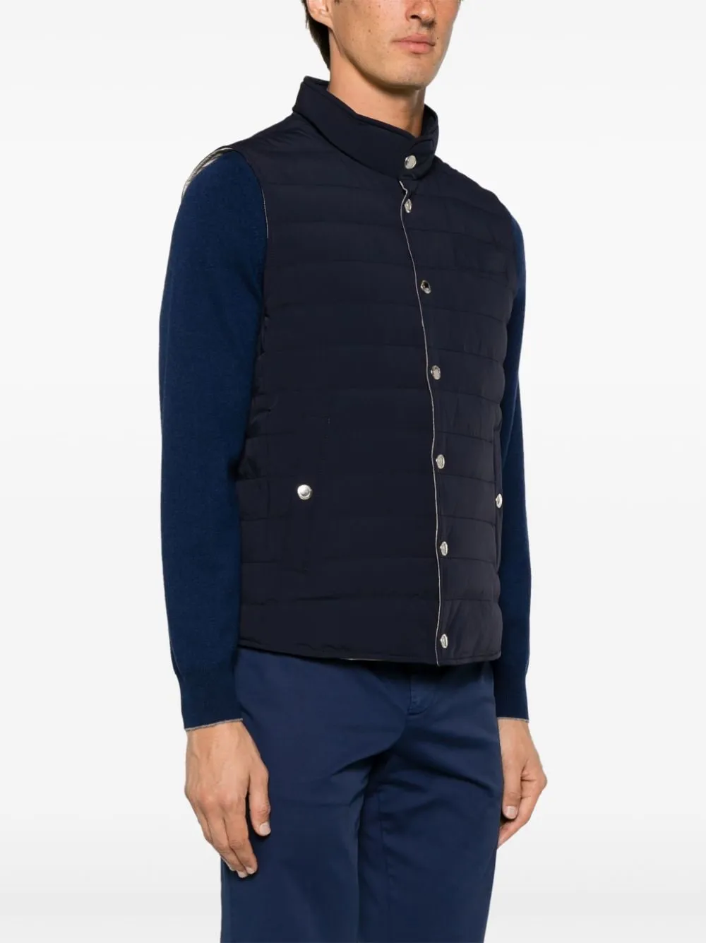 BRUNELLO CUCINELLI Elegant Navy Padded Vest