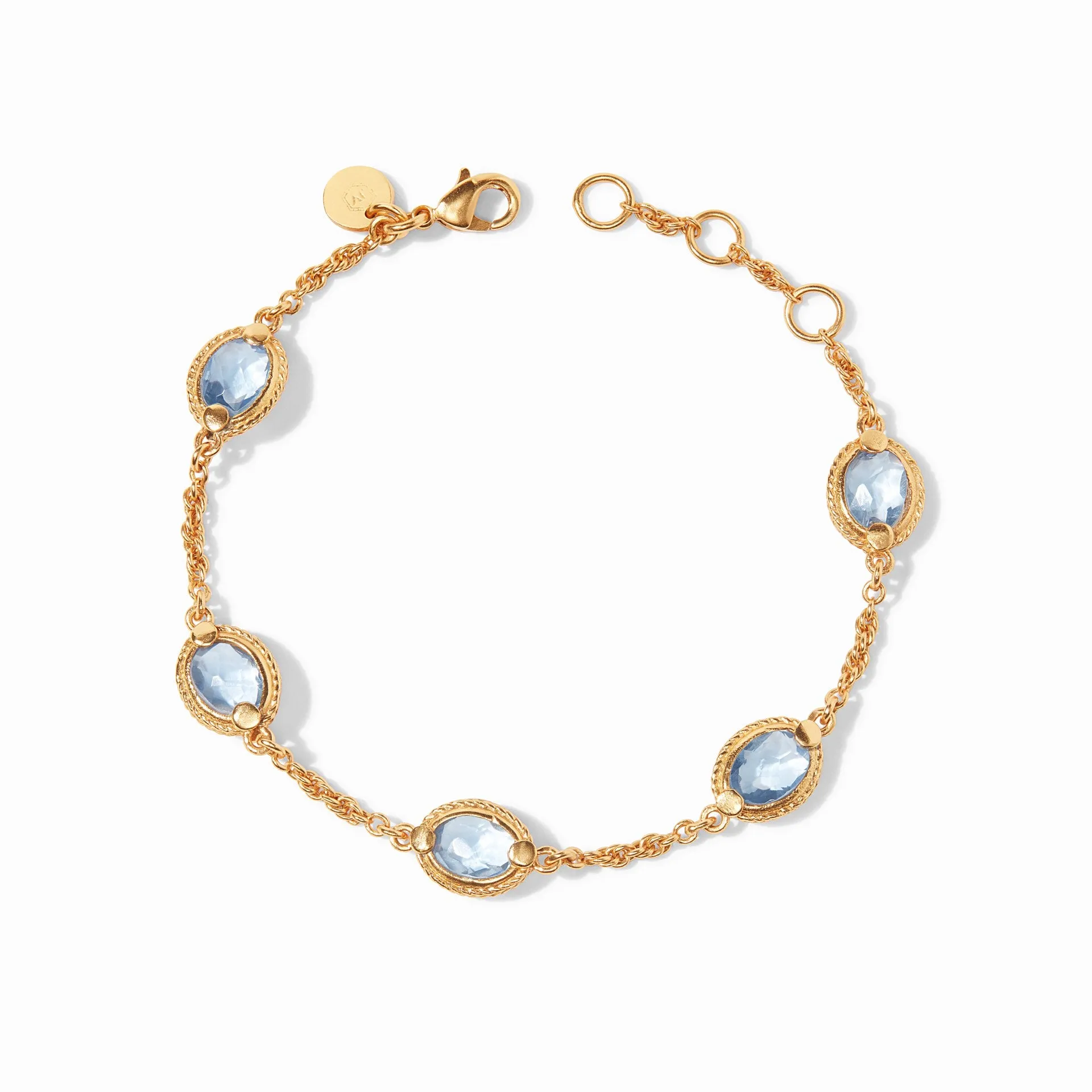 Calypso Delicate Bracelet Gold Chalcedony Blue by Julie Vos