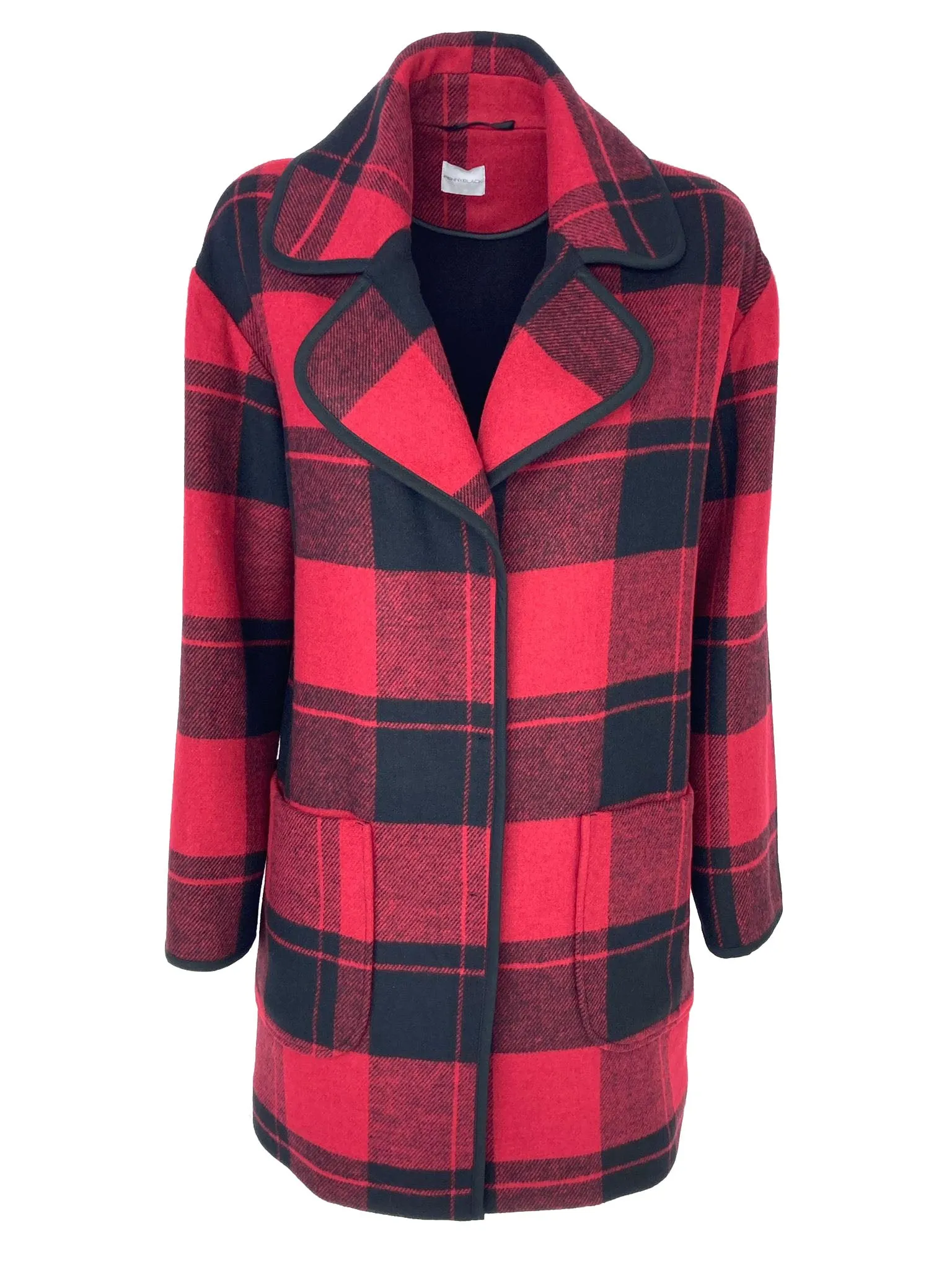 CAPPOTTO DONNA CHECK RED/BLACK MISTO LANA