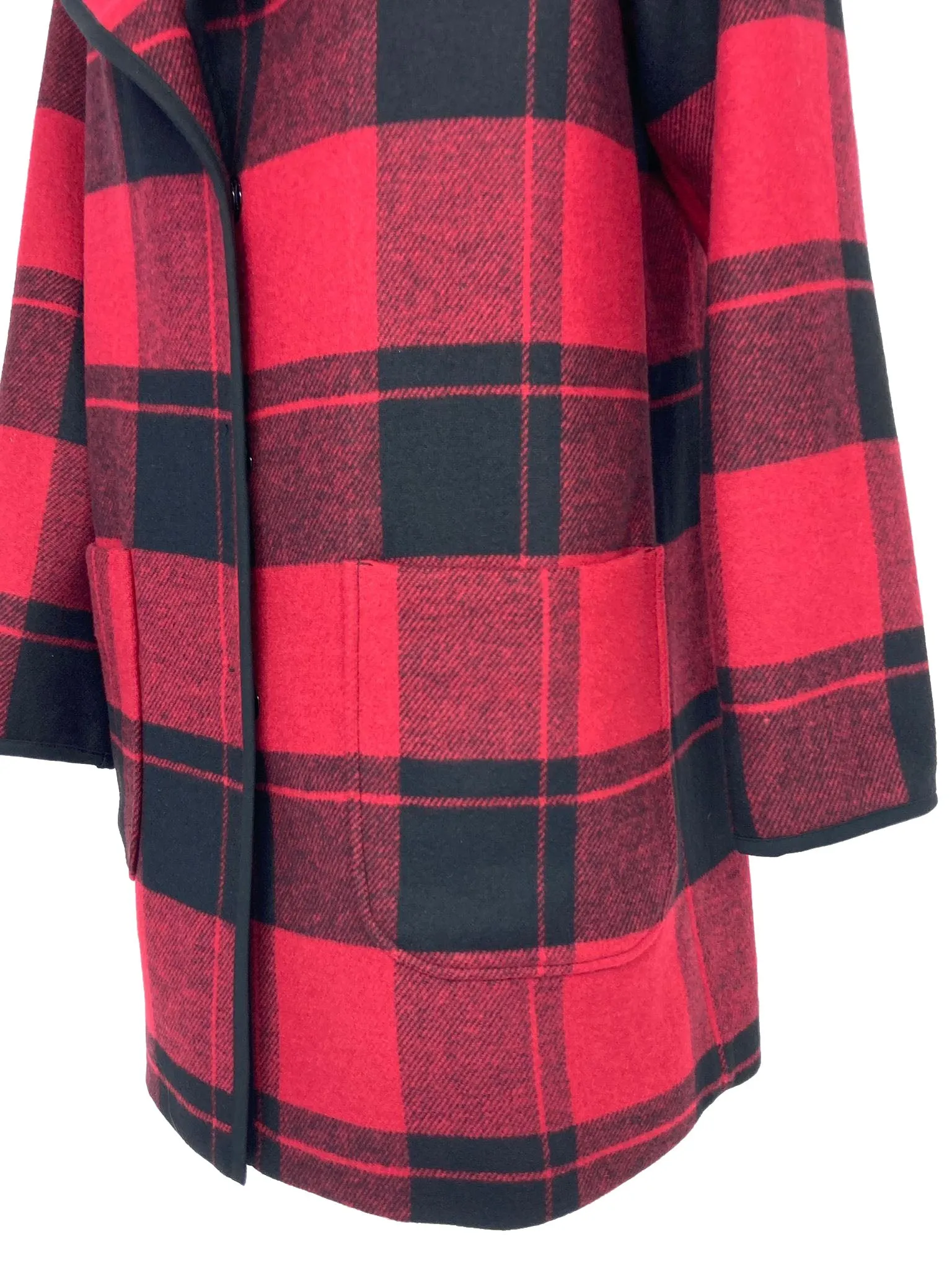 CAPPOTTO DONNA CHECK RED/BLACK MISTO LANA