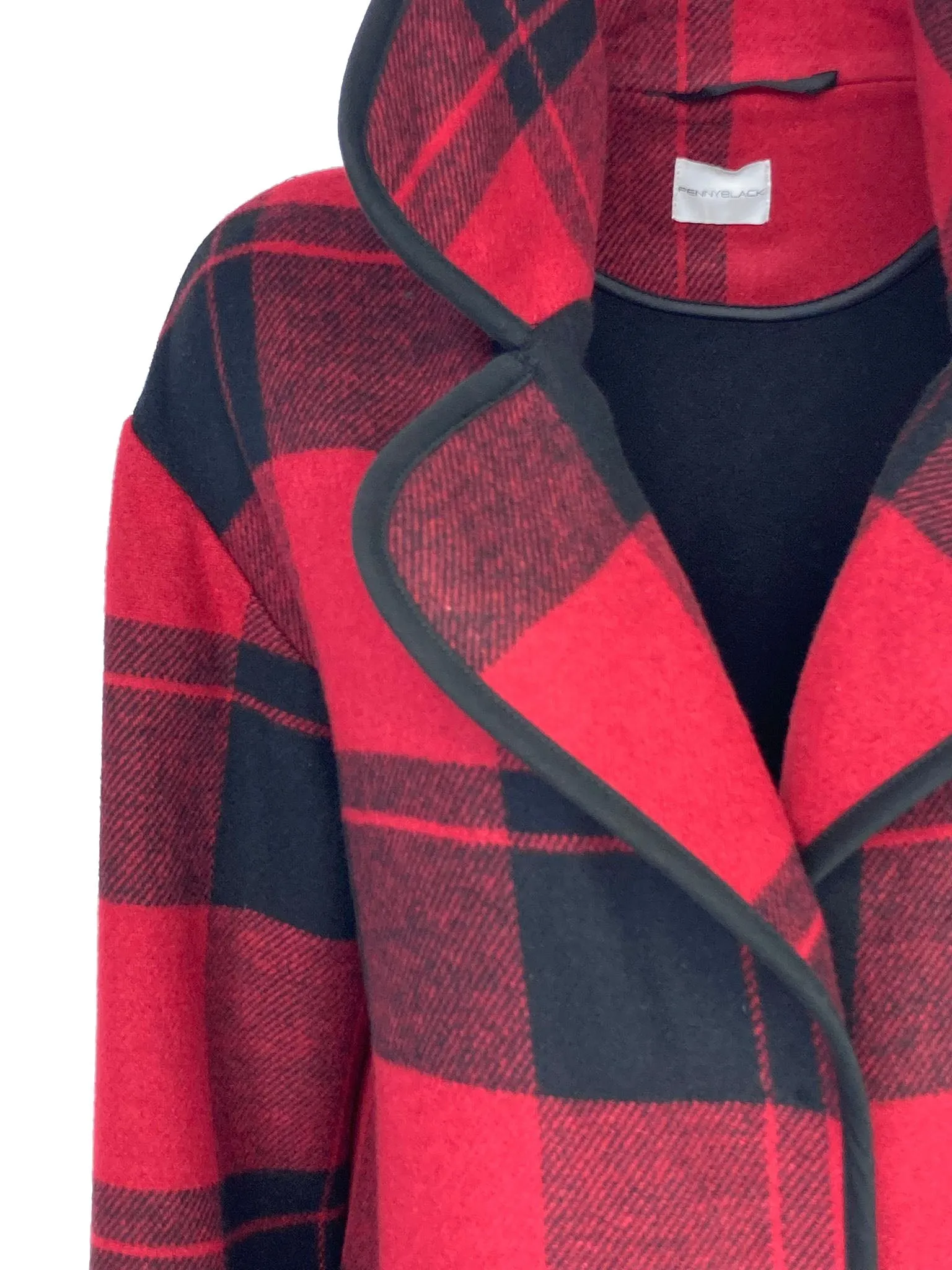 CAPPOTTO DONNA CHECK RED/BLACK MISTO LANA