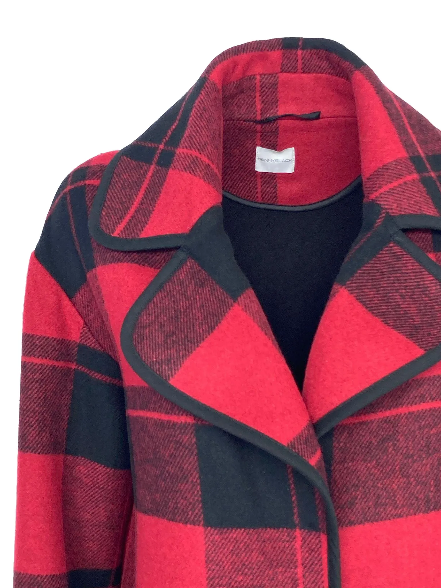 CAPPOTTO DONNA CHECK RED/BLACK MISTO LANA