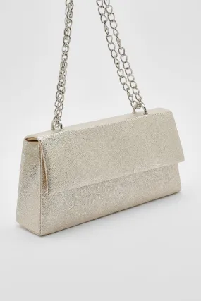 Chain Strap Metallic Clutch Bag