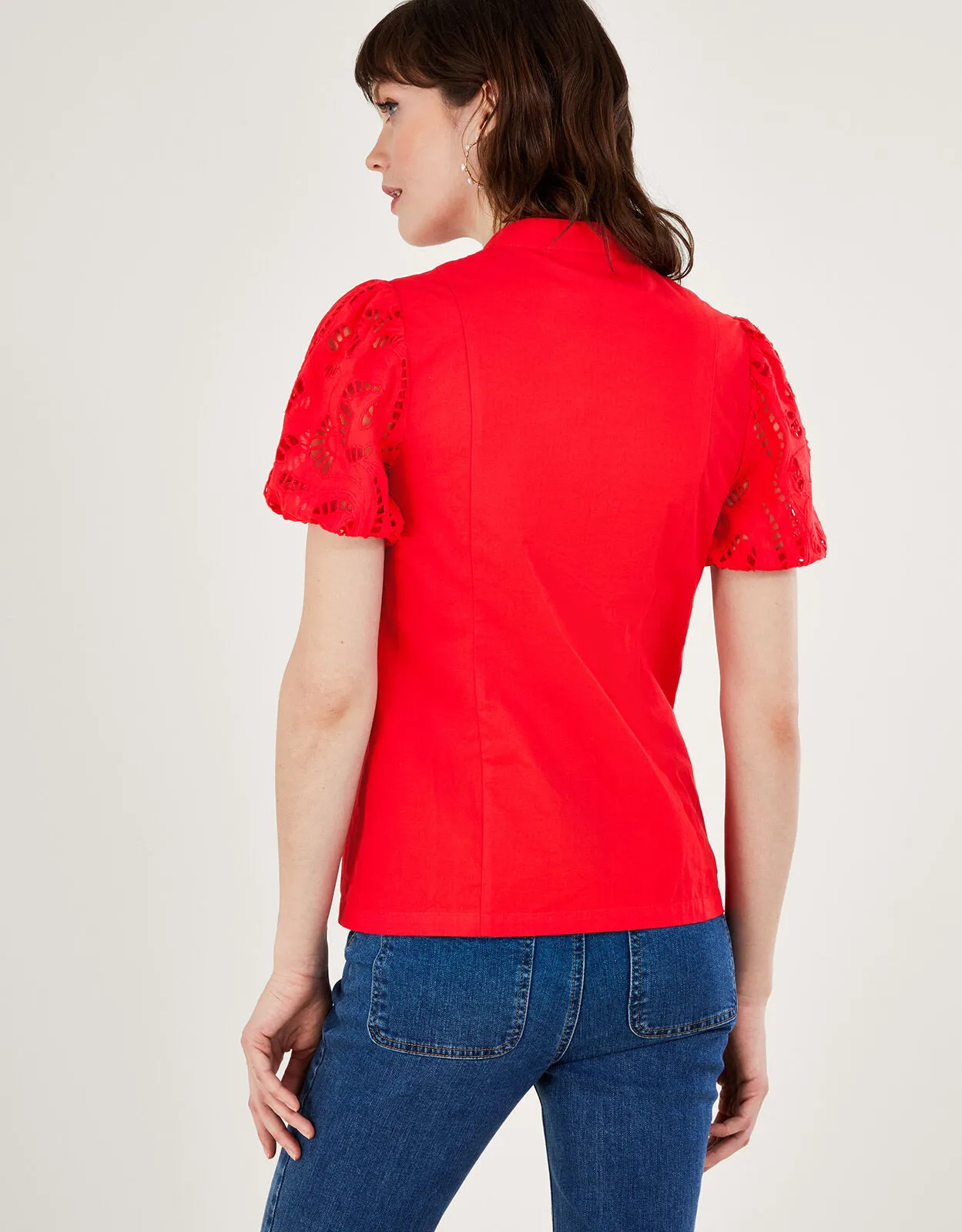 Clara Cutwork Blouse Red