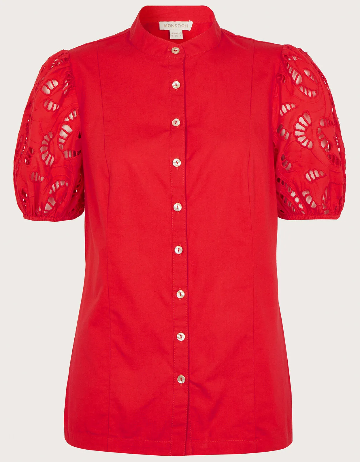 Clara Cutwork Blouse Red