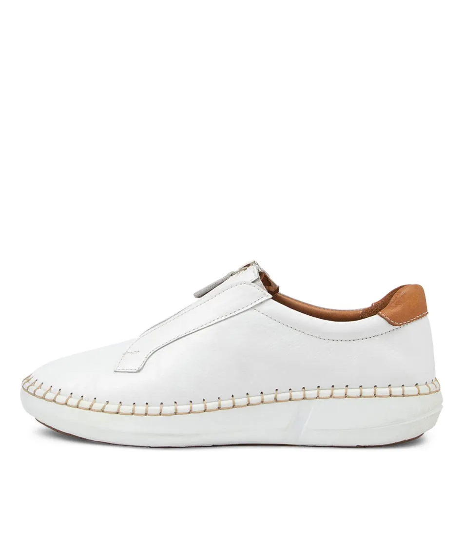 COLORADO Poina White Tan Leather Sneakers