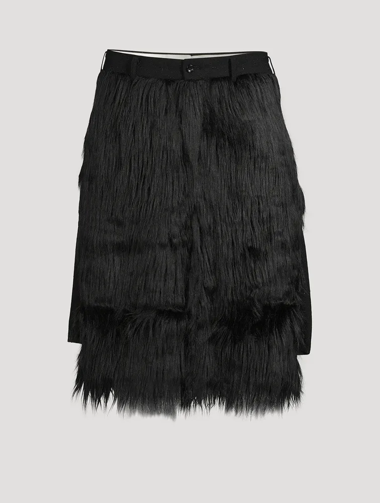 COMME DES GARÇONS HOMME PLUS Wool-Blend Faux Fur Shorts