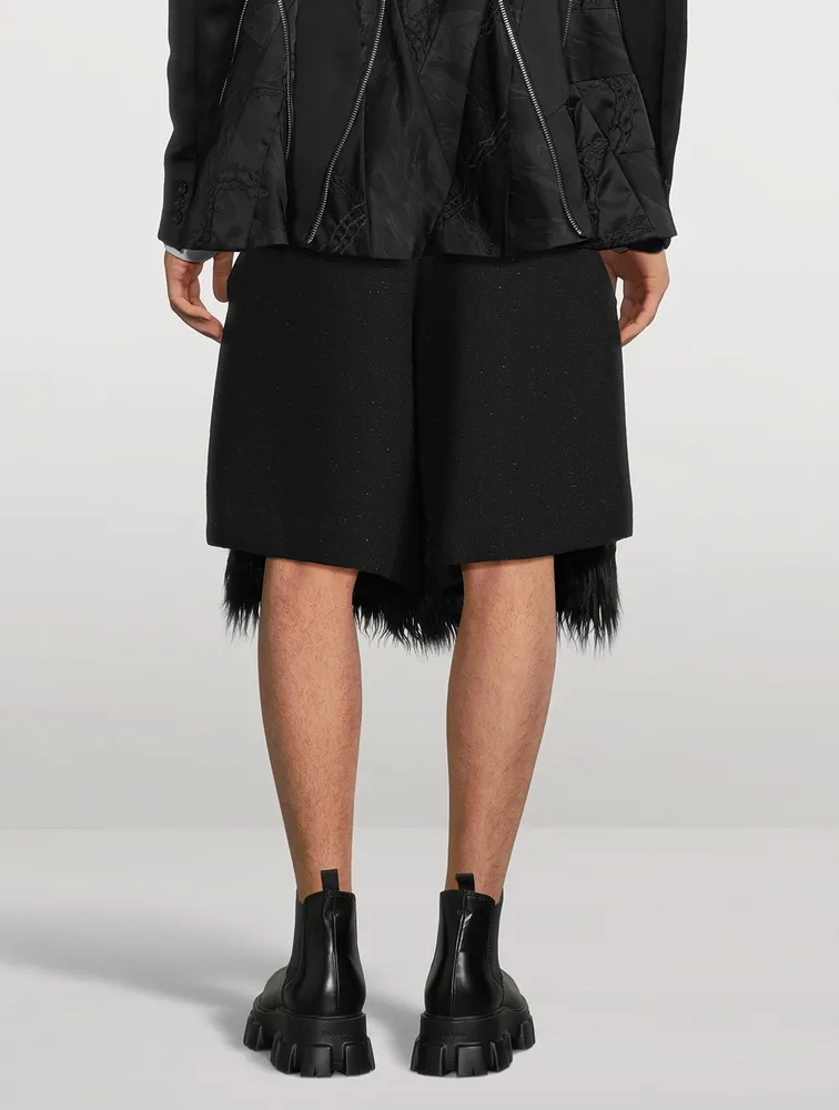 COMME DES GARÇONS HOMME PLUS Wool-Blend Faux Fur Shorts